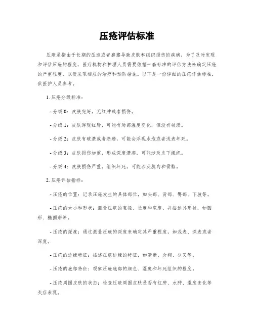 压疮评估标准