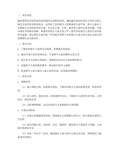 暑期社会实践立项项目