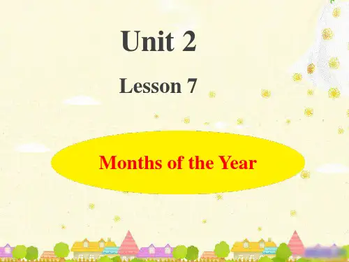 冀教版四年级英语下册Unit2-Lesson7 Months of the Year 上课课件