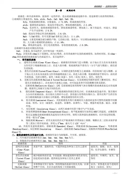 各种玻璃加工方法(精华)