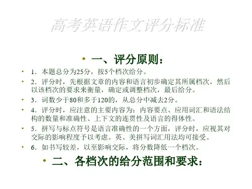 高考英语作文评分标准(2019年新版)