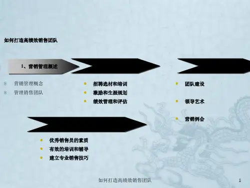 打造xx高绩效营销团队