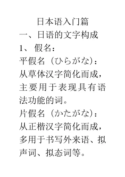 日本语入门篇