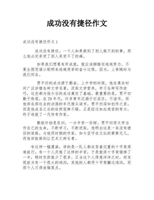 成功没有捷径作文
