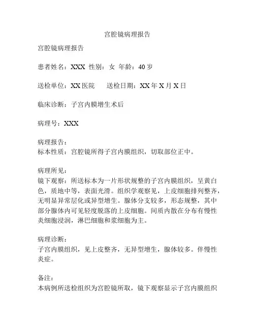 宫腔镜病理报告