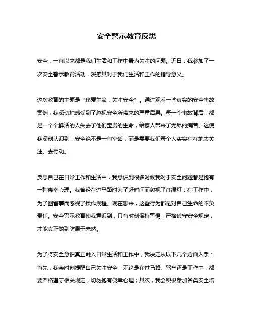 安全警示教育反思