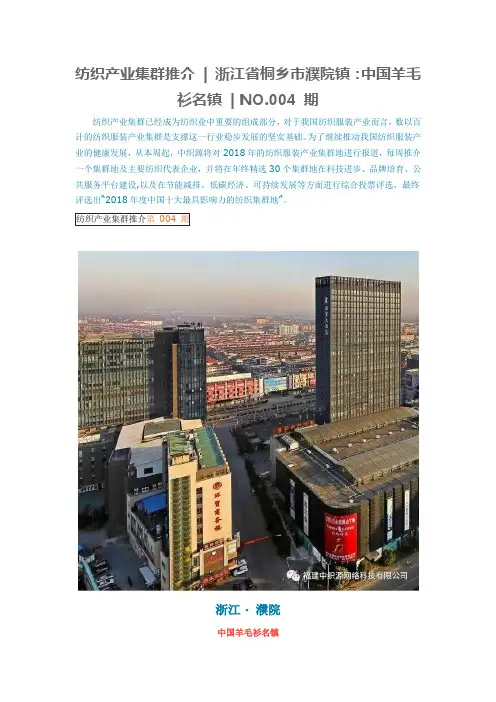 纺织产业集群推介  浙江省桐乡市濮院镇：中国羊毛衫名镇  NO.004 期