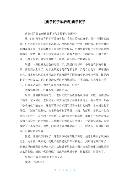 [狗拿耗子歇后语]狗拿耗子