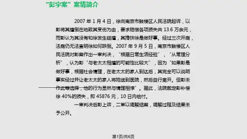 法经济学分析案例彭宇案PPT课件