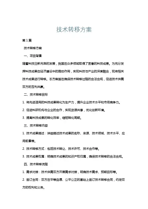 技术转移方案