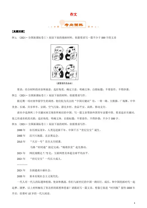 2025届高考语文二轮复习专题14作文试题