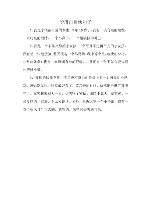 阶段自画像句子