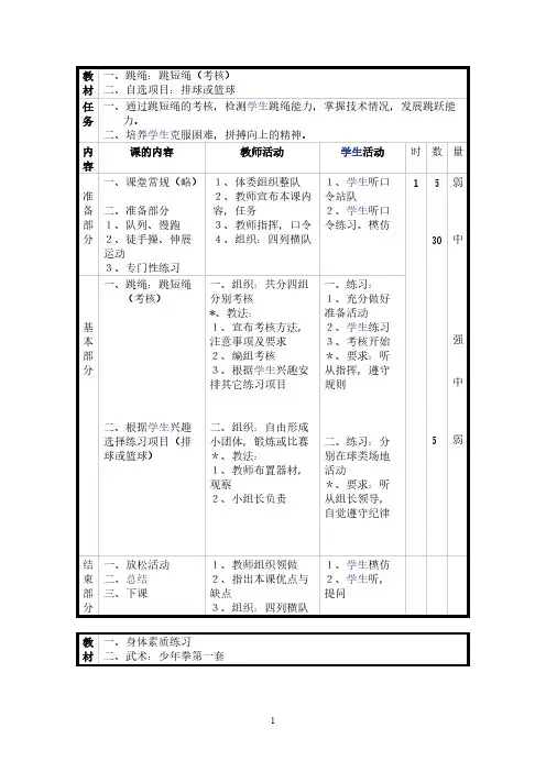 小学五六年级体育教案全集-推荐下载