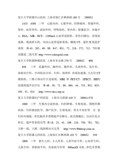 上海医院大全