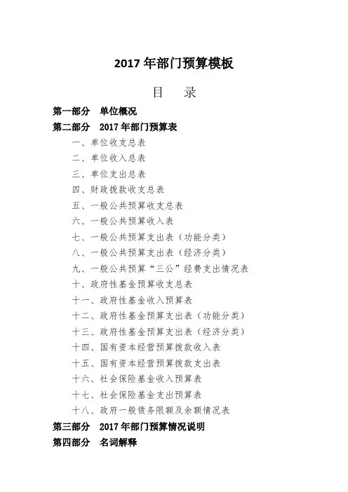 2017年门预算模板