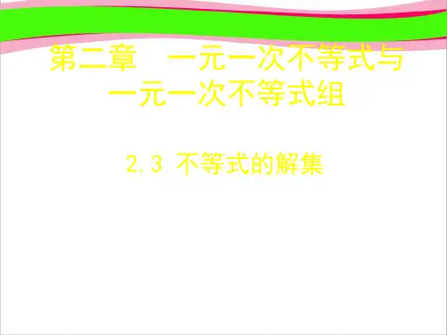2.3 不等式的解集 课件(共16 公开课一等奖课件.ppt) 大赛获奖精美课件 公开课一等奖课件