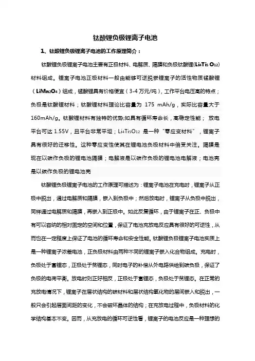 钛酸锂负极锂离子电池