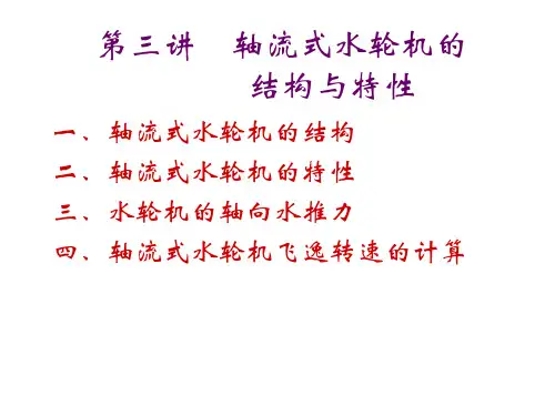 轴流式水轮机的结构与特性