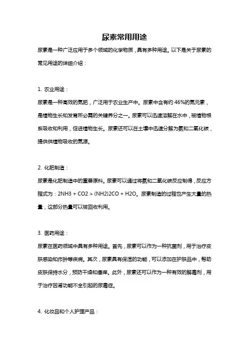 尿素常用用途