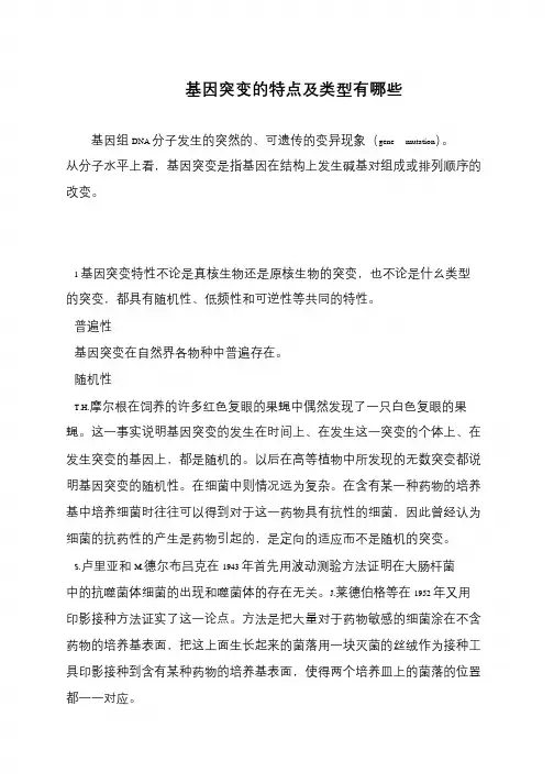 基因突变的特点及类型有哪些