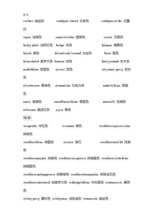 服装辅料英语术语