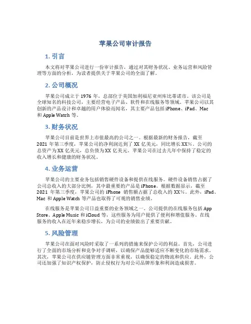 苹果公司审计报告