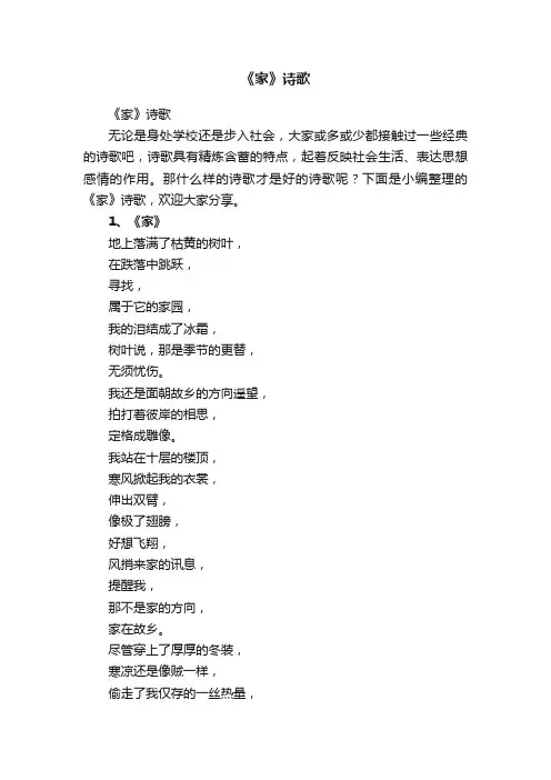 《家》诗歌