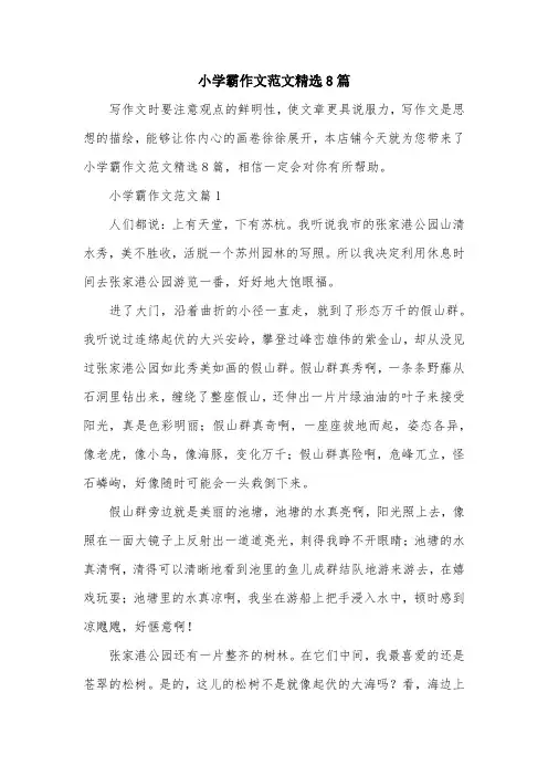 小学霸作文范文精选8篇