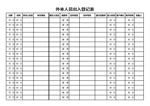 外来人员出入登记表