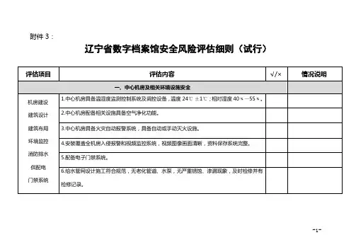 辽宁档案局关于印发辽宁数字档案馆等级评价