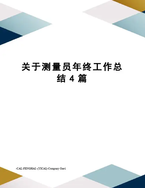 关于测量员年终工作总结4篇