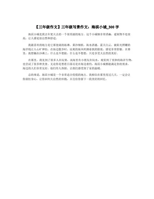 【三年级作文】三年级写景作文：海滨小城_300字