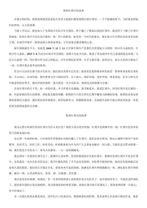 我和红领巾的故事5篇
