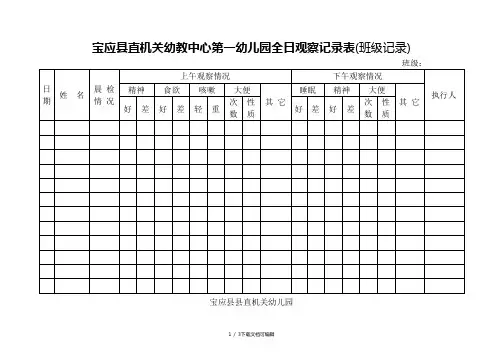 全日观察记录表