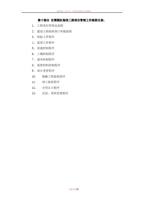 建设单位工程项目管理流程图