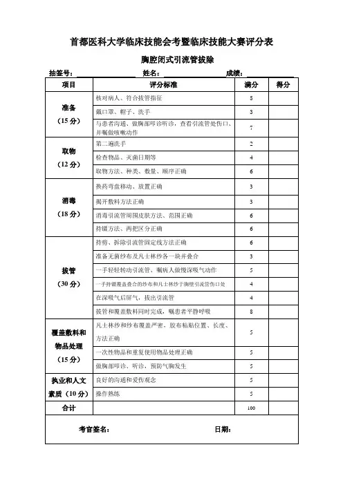 20.胸腔闭式引流管拔出
