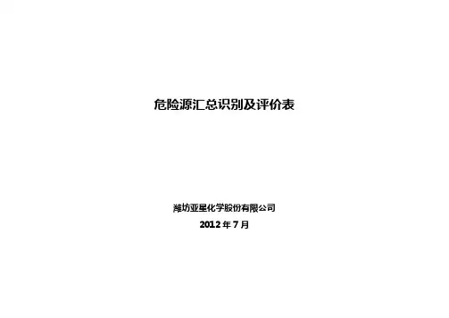 危险源汇总识别及评价表2012