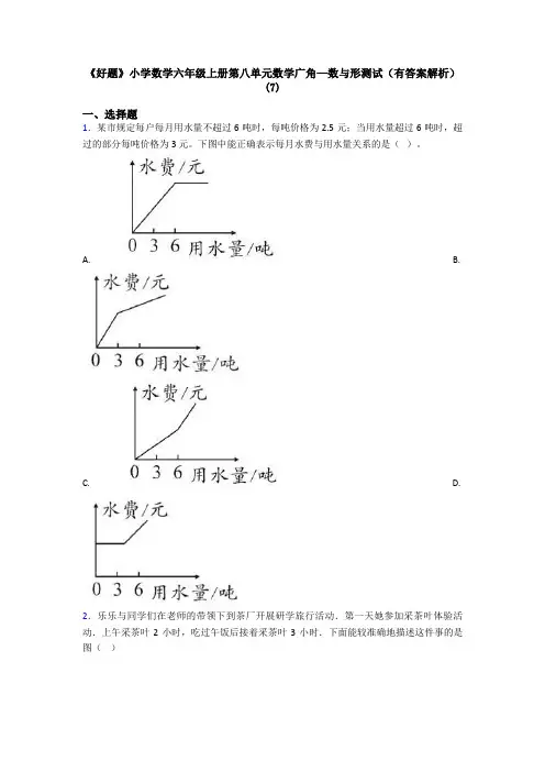 《好题》小学数学六年级上册第八单元数学广角—数与形测试(有答案解析)(7)