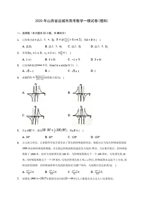 2020年山西省运城市高考数学一模试卷(理科) (含答案解析)