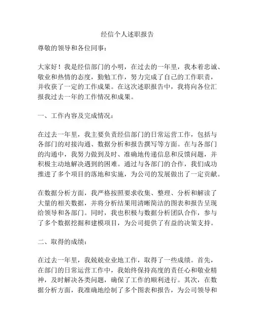 经信个人述职报告