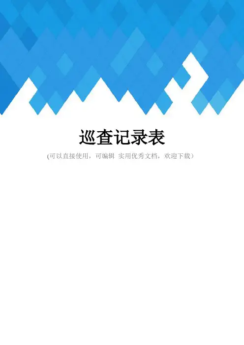 巡查记录表完整