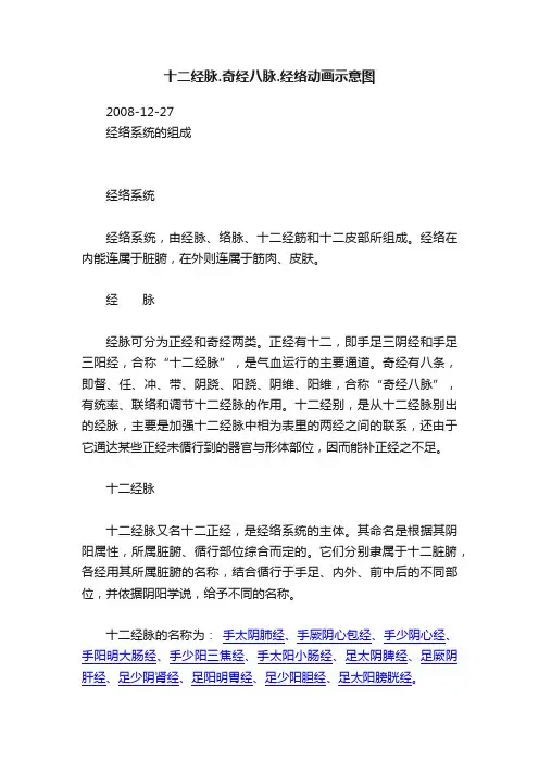 十二经脉.奇经八脉.经络动画示意图