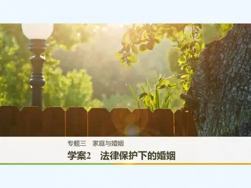 2017-2018学年高中政治 专题三 家庭与婚姻 2 法律保护下的婚姻教案 新人教版选修5