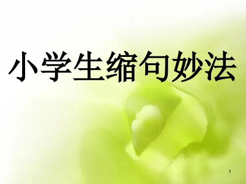 完整的小学缩句指导及练习(课堂PPT)