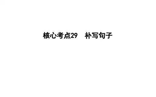 高考语文考点复习29 补写句子