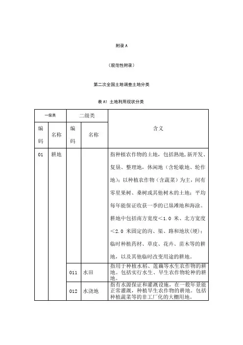 第二次全国土地调查土地分类