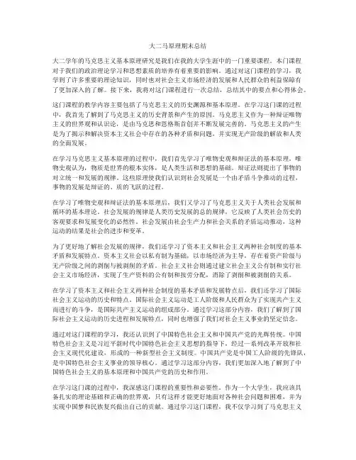 大二马原理期末总结