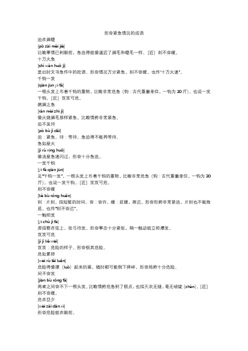 形容紧急情况的成语