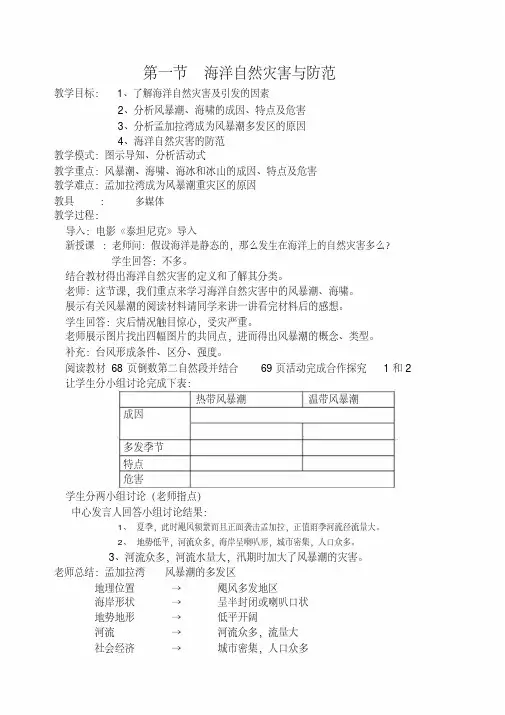 人教版高中地理选修2《第六章人类与海洋协调发展第一节海洋自然灾害与防范》_1