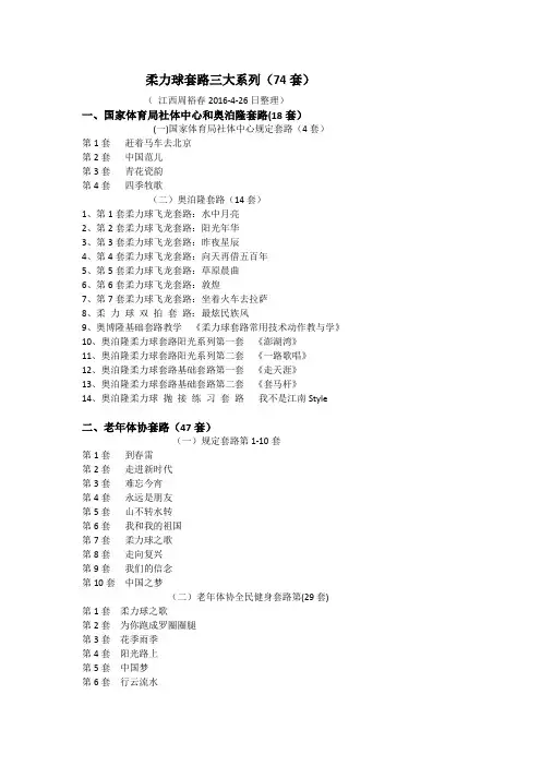 柔力球套路三大系列